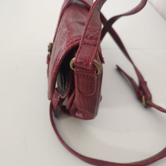 The Many Moods of Poppie Jones Crossbody Bag Burgundy Shoulder Purse Buckle Pock - Picture 12 of 16